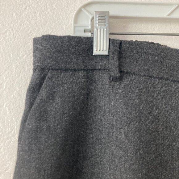 Orvis 100% Wool Flannel Classic Gray Trouser Pants High Rise Minimalist 16 NWT - Picture 3 of 12